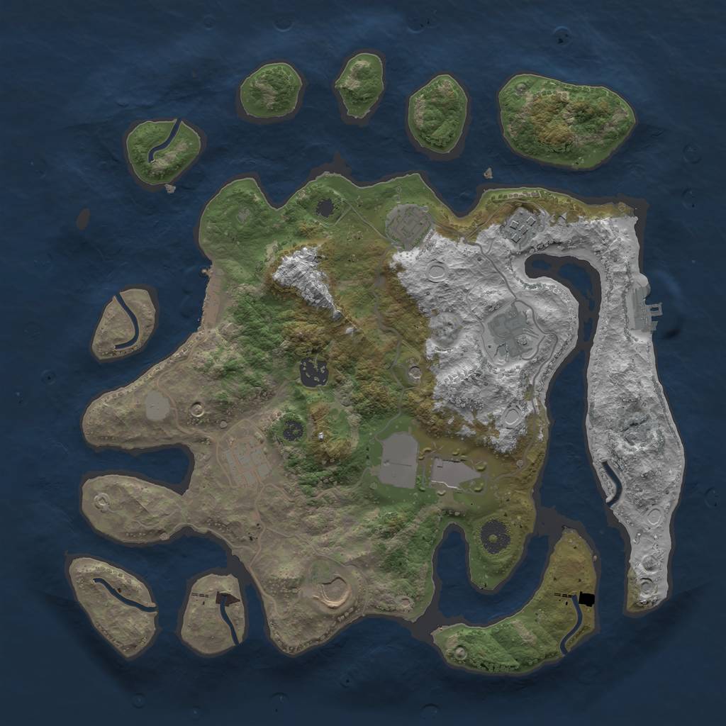 Rust Map: Procedural Map, Size: 3550, Seed: 199804, 15 Monuments