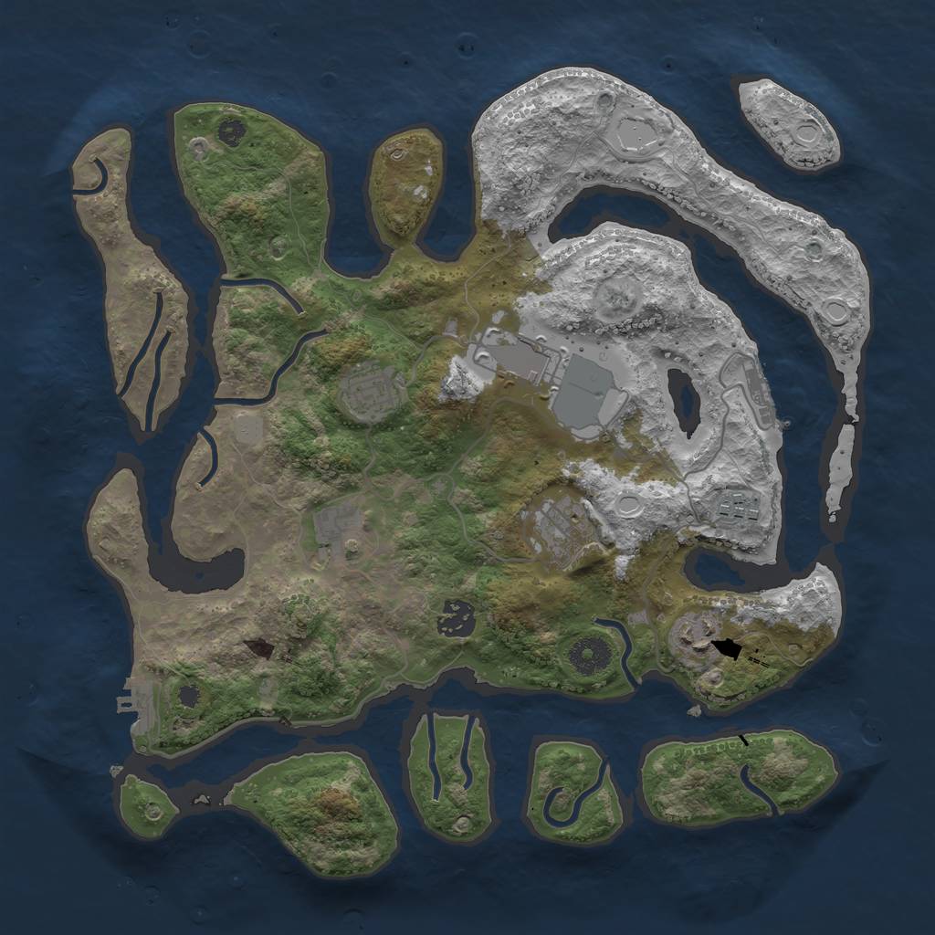 Rust Map: Procedural Map, Size: 3550, Seed: 124535, 14 Monuments