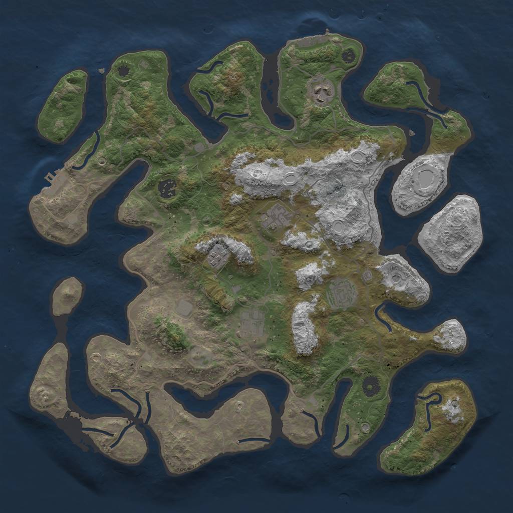 Rust Map: Procedural Map, Size: 4000, Seed: 433500, 14 Monuments