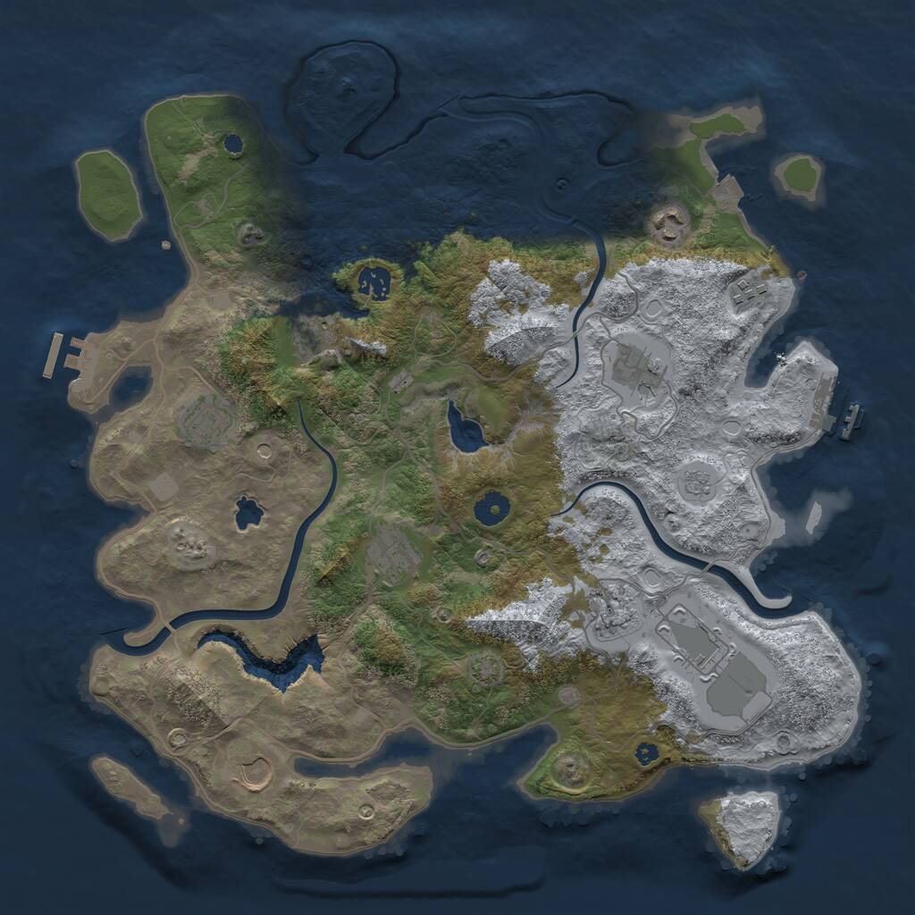 Rust Map: Procedural Map, Size: 4000, Seed: 541224188, 16 Monuments