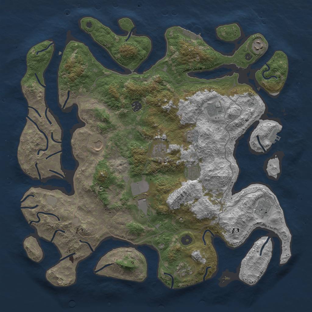 Rust Map: Procedural Map, Size: 4500, Seed: 1423022, 18 Monuments