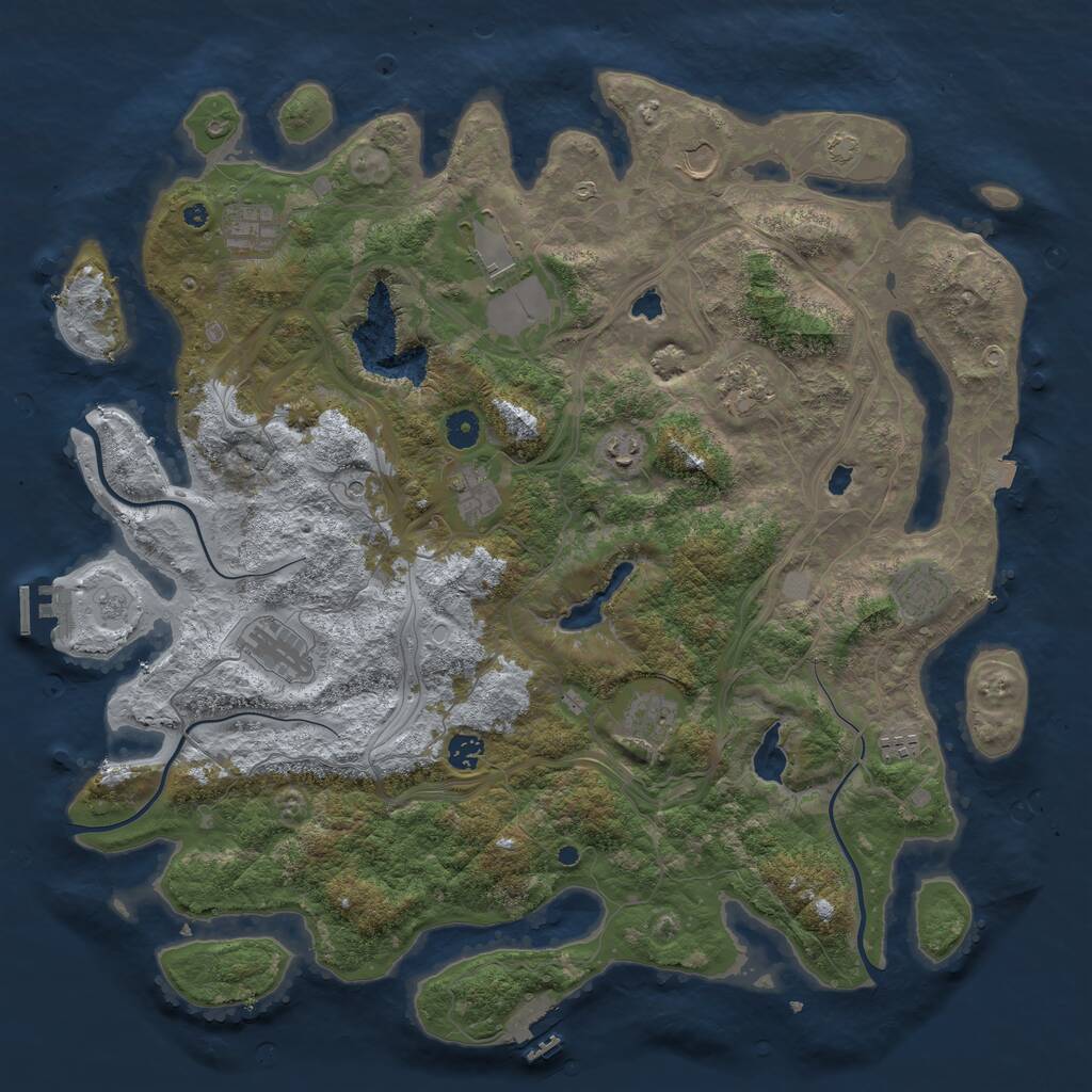 Rust Map: Procedural Map, Size: 4500, Seed: 5085160, 17 Monuments