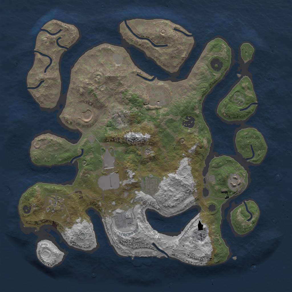 Rust Map: Procedural Map, Size: 3550, Seed: 618462, 16 Monuments