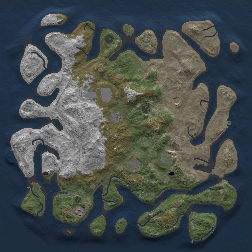 Rust Map: Procedural Map, Size: 4500, Seed: 252560, 17 Monuments