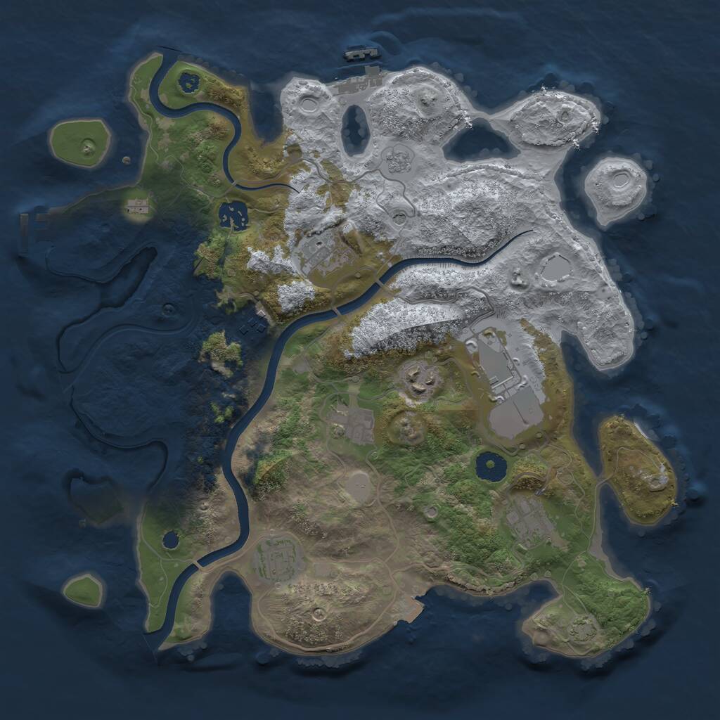 Rust Map: Procedural Map, Size: 3500, Seed: 667426, 14 Monuments