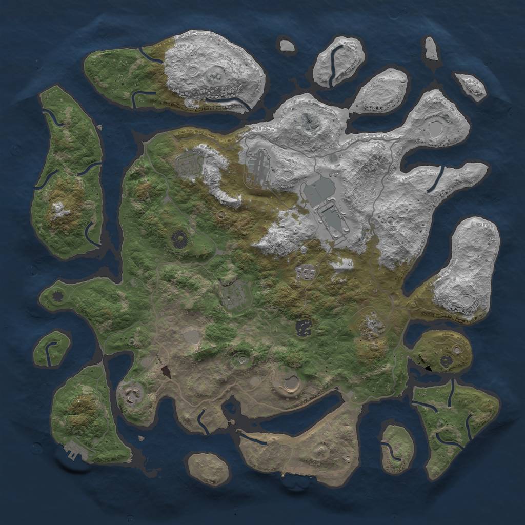 Rust Map: Procedural Map, Size: 4500, Seed: 2663497, 17 Monuments