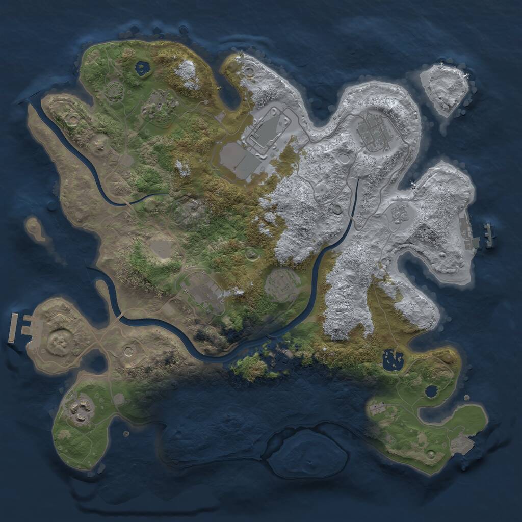 Rust Map: Procedural Map, Size: 3500, Seed: 325446, 14 Monuments