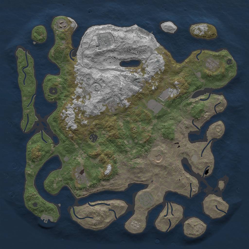 Rust Map: Procedural Map, Size: 4500, Seed: 507338, 18 Monuments