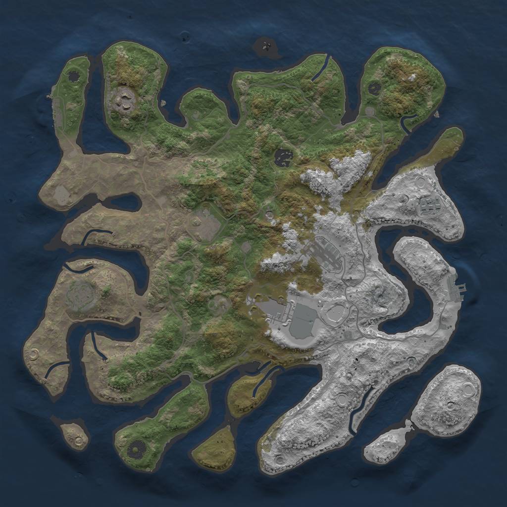 Rust Map: Procedural Map, Size: 4000, Seed: 449195, 15 Monuments