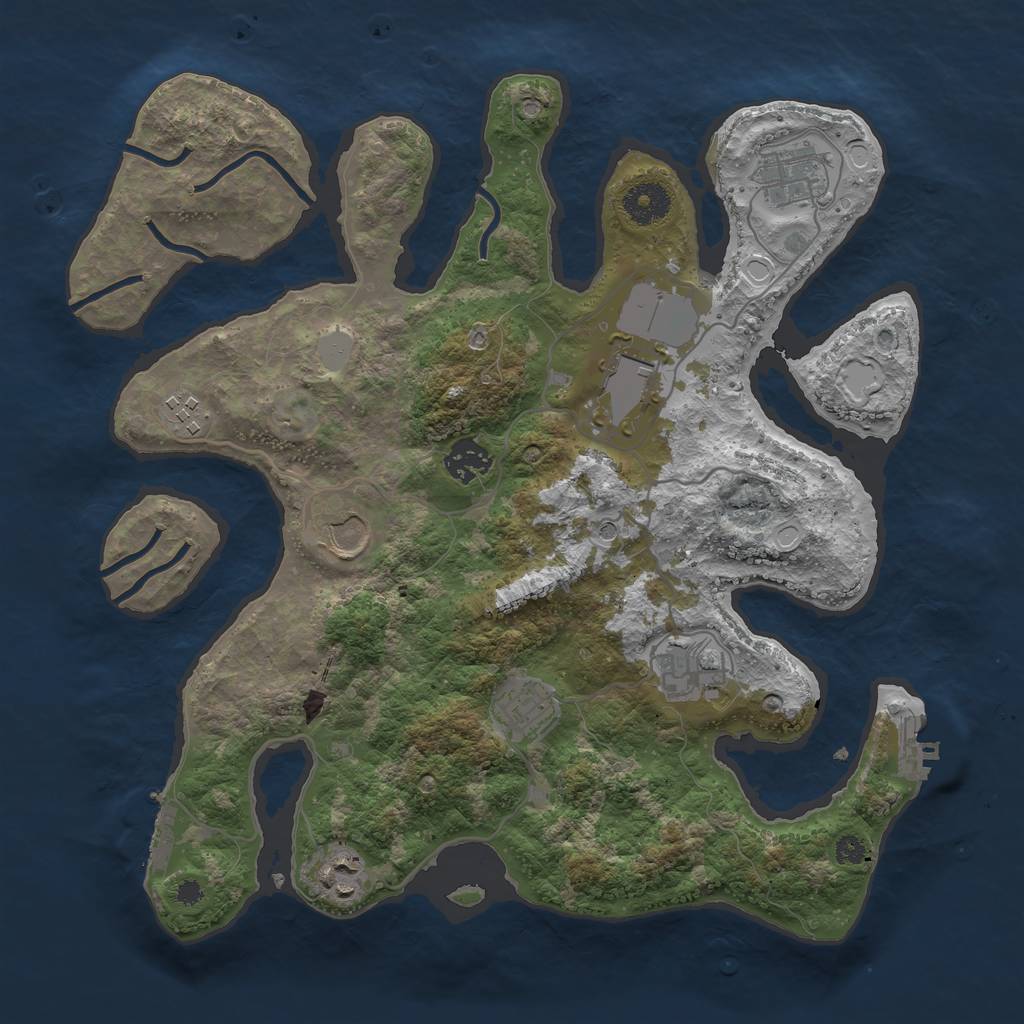 Rust Map: Procedural Map, Size: 3500, Seed: 20220119, 16 Monuments