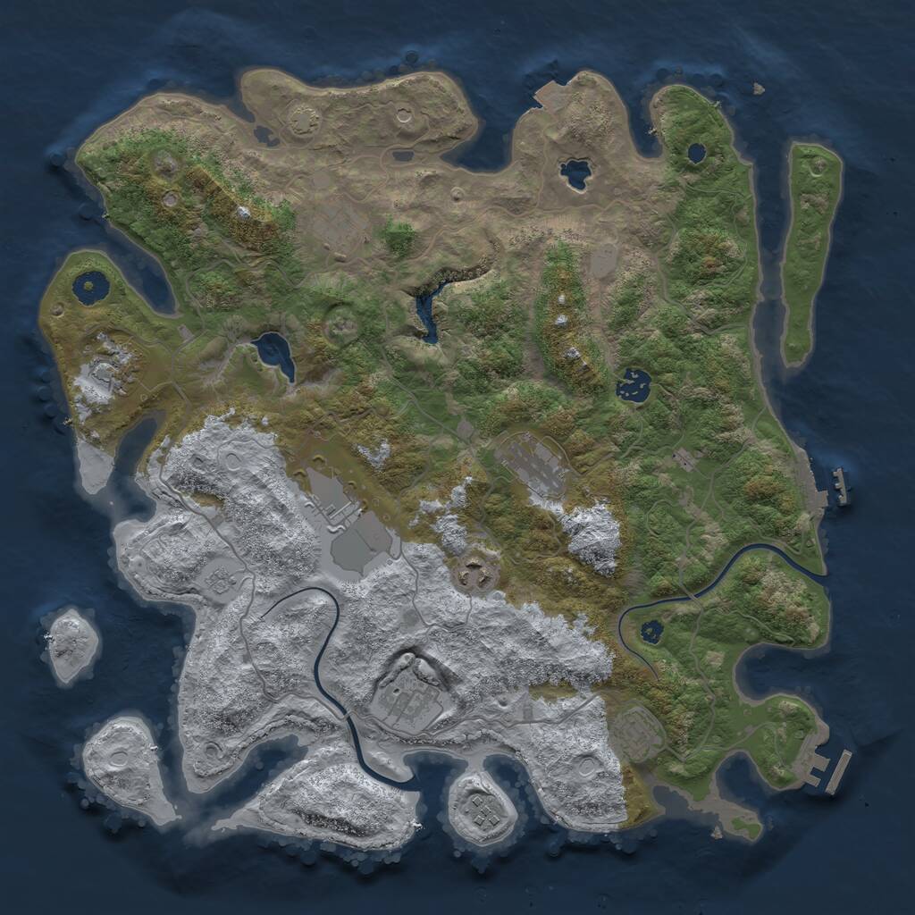 Rust Map: Procedural Map, Size: 4000, Seed: 150393, 15 Monuments