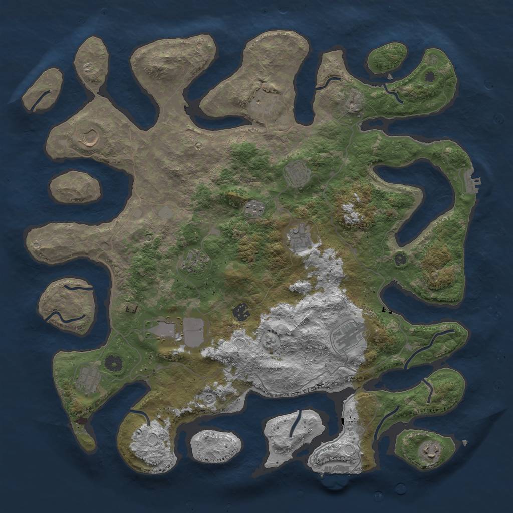 Rust Map: Procedural Map, Size: 4500, Seed: 1610296, 19 Monuments