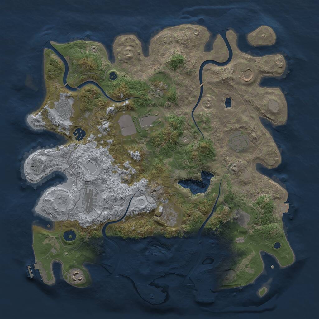 Rust Map: Procedural Map, Size: 4000, Seed: 567086, 17 Monuments
