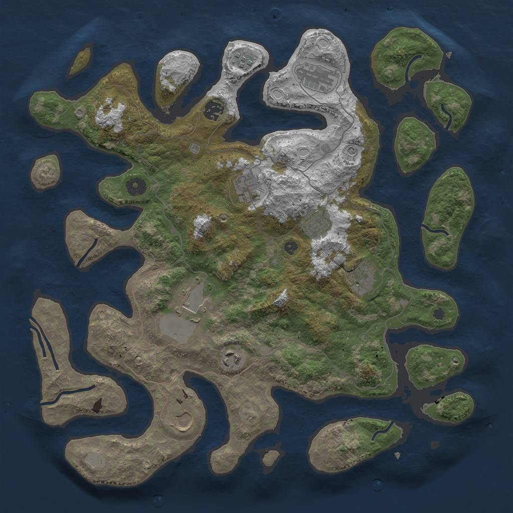 Rust Map: Procedural Map, Size: 4000, Seed: 11192002, 15 Monuments
