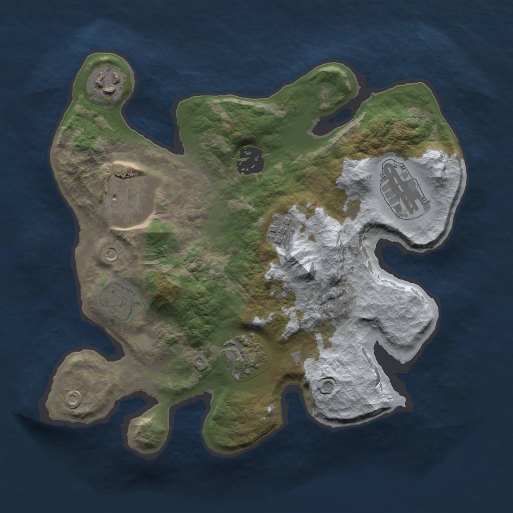 Rust Map: Barren, Size: 2750, Seed: 713415, 10 Monuments