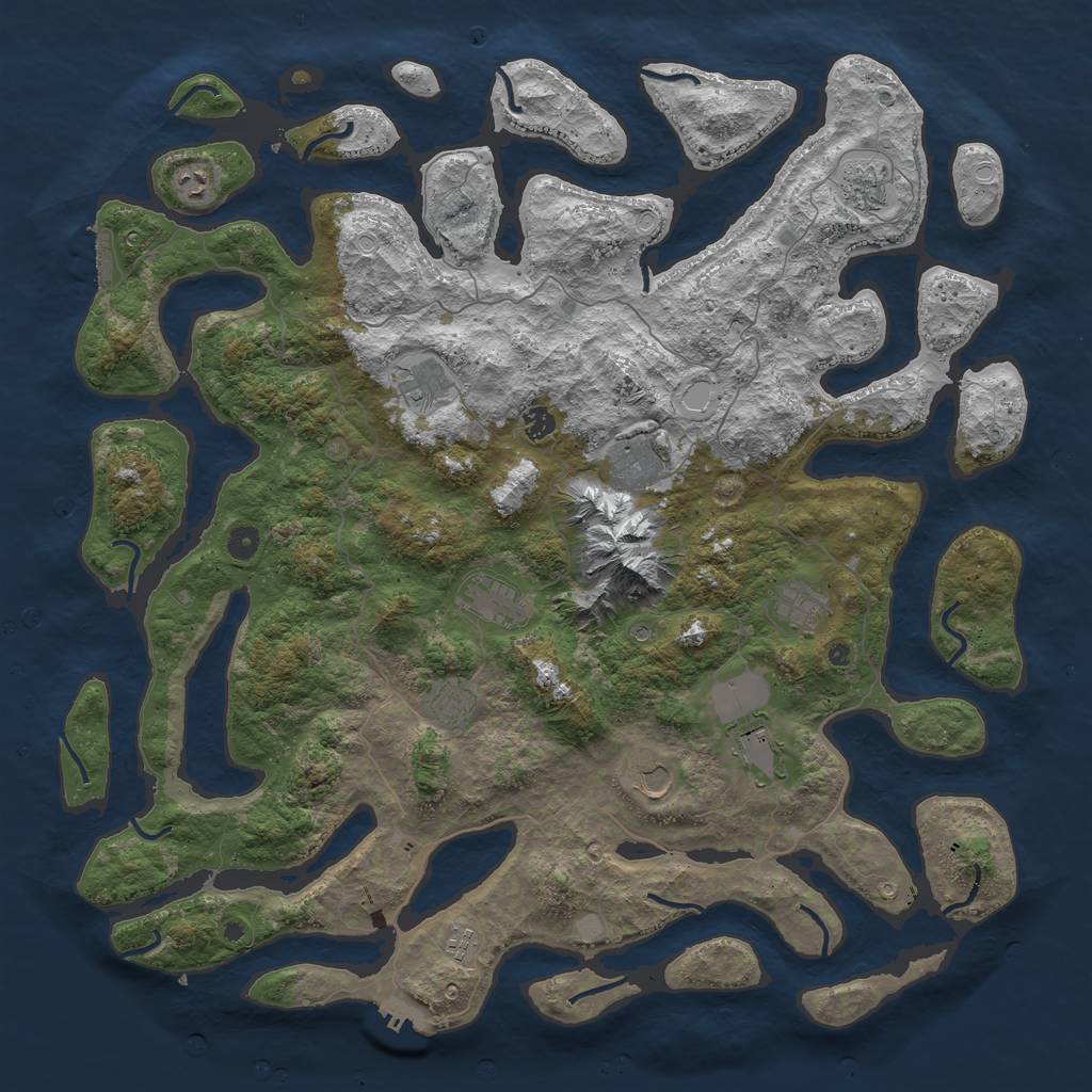 Rust Map: Procedural Map, Size: 5000, Seed: 2378232, 19 Monuments
