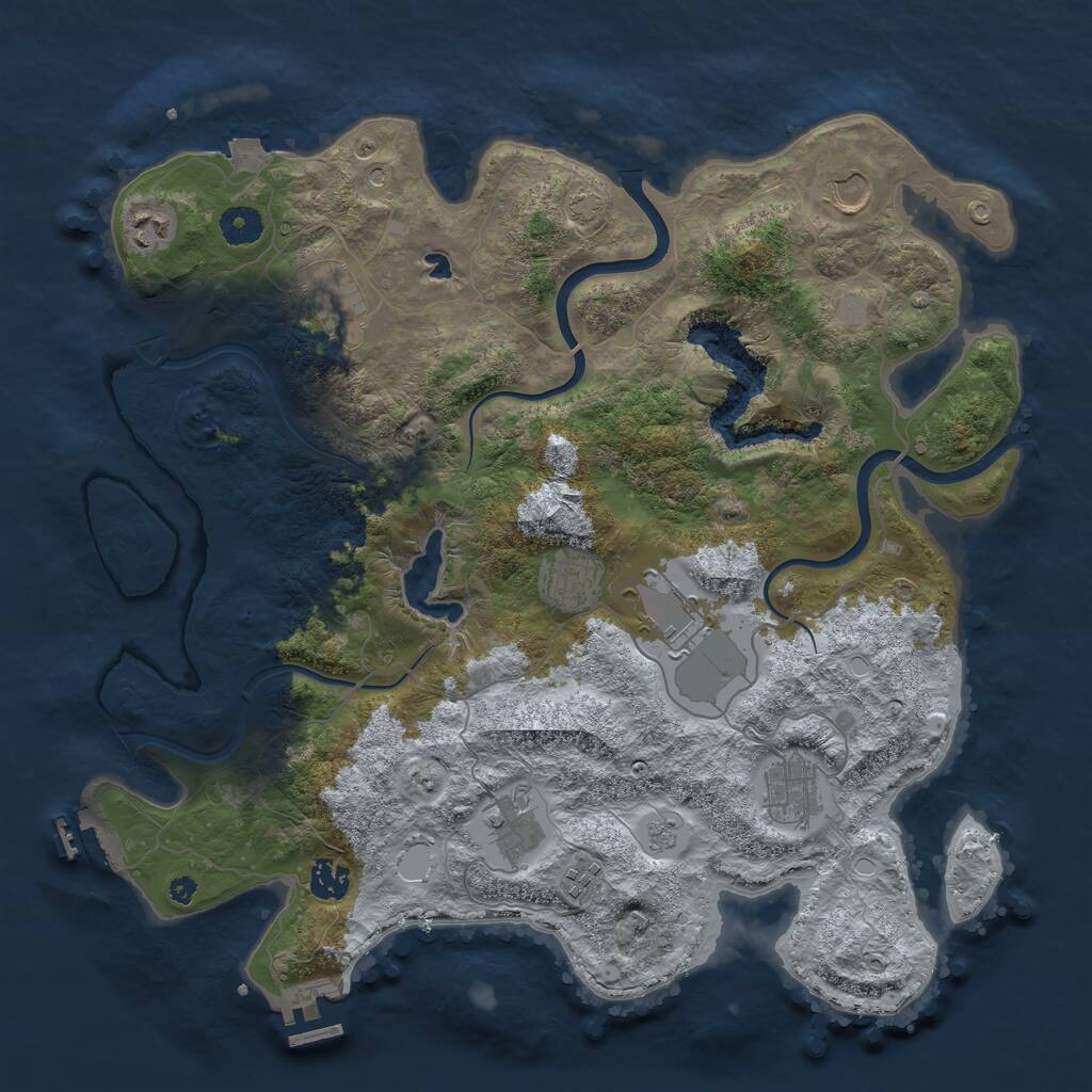 Rust Map: Procedural Map, Size: 4000, Seed: 174711, 15 Monuments