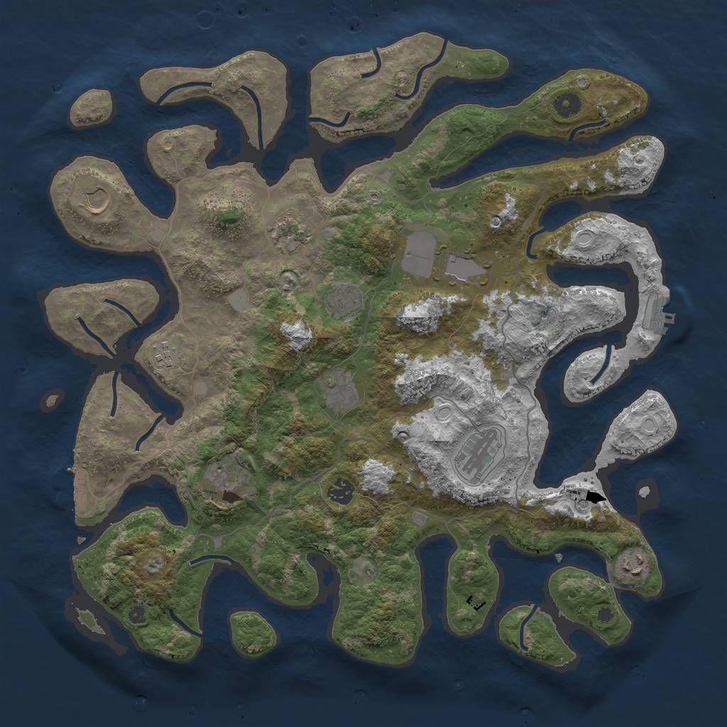 Rust Map: Procedural Map, Size: 4250, Seed: 14250, 18 Monuments