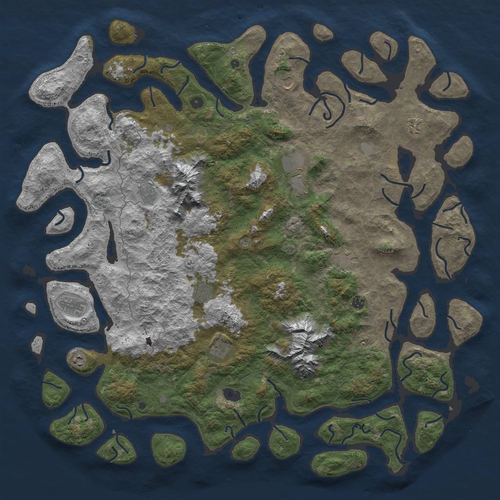 Rust Map: Procedural Map, Size: 6000, Seed: 1737565320, 17 Monuments