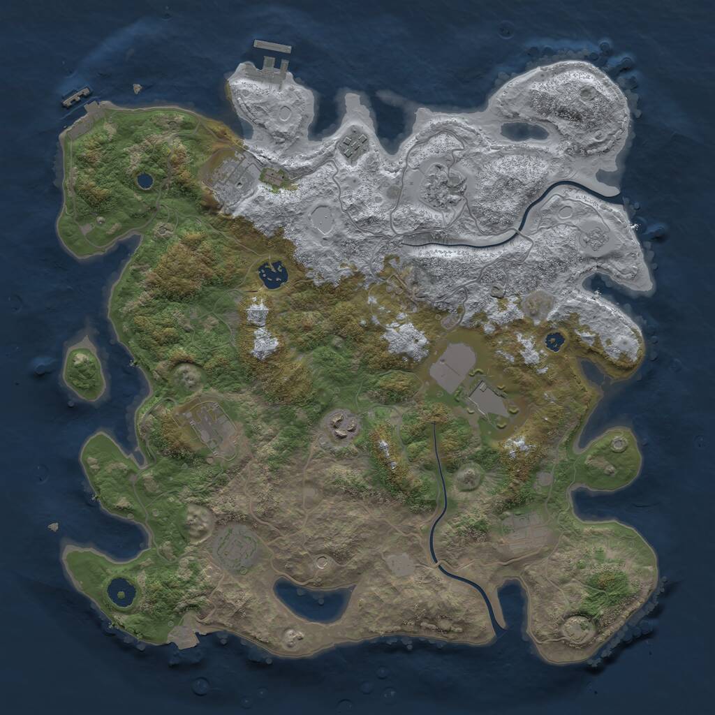 Rust Map: Procedural Map, Size: 3850, Seed: 64175249, 15 Monuments