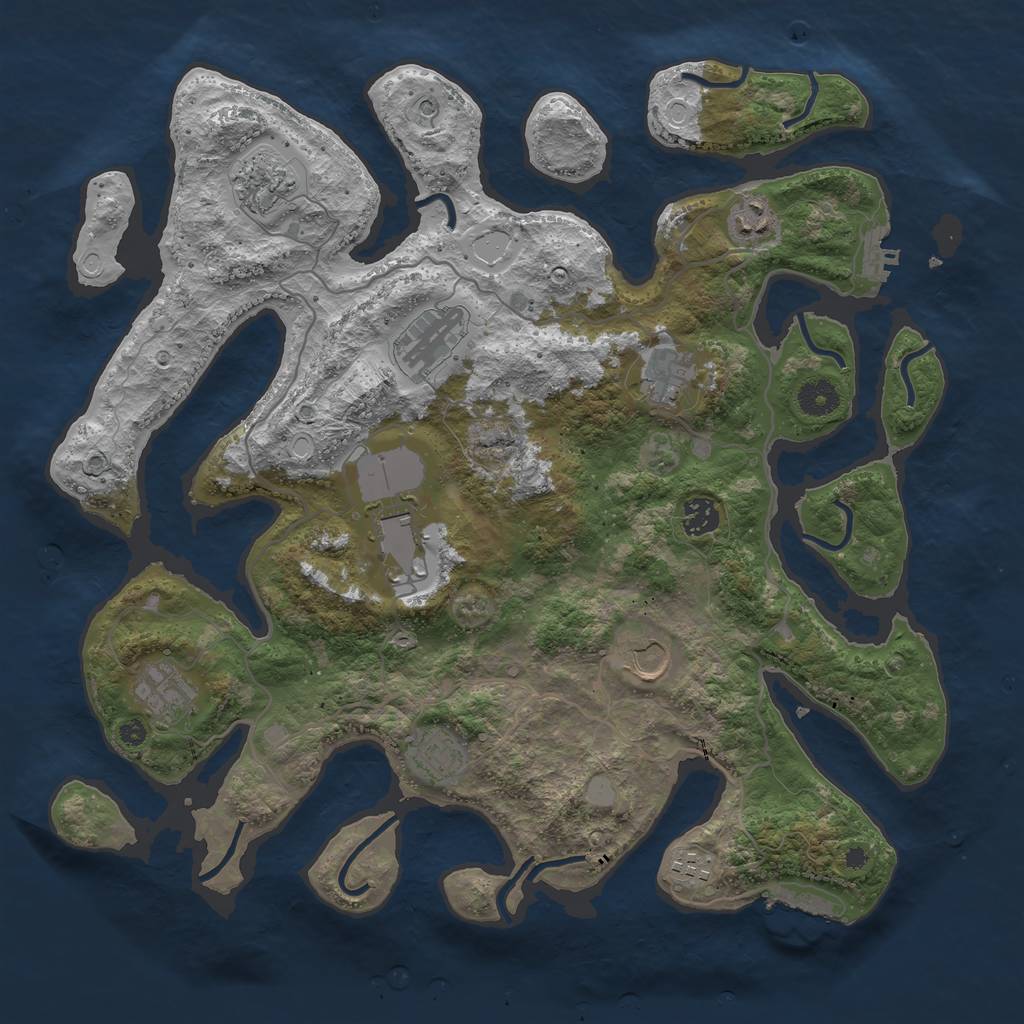Rust Map: Procedural Map, Size: 4000, Seed: 506380, 18 Monuments