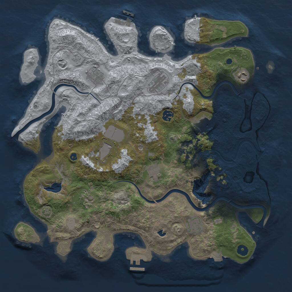 Rust Map: Procedural Map, Size: 4000, Seed: 506380, 16 Monuments