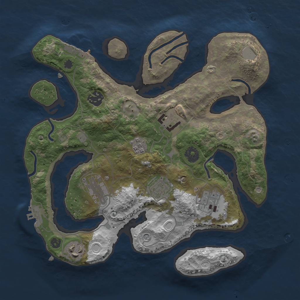 Rust Map: Procedural Map, Size: 3000, Seed: 91711195, 15 Monuments
