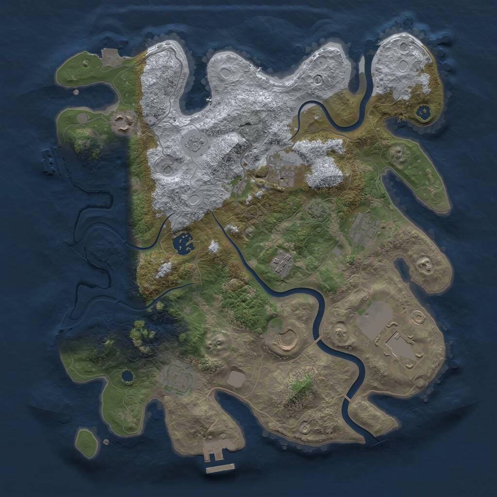 Rust Map: Procedural Map, Size: 3500, Seed: 4809767, 14 Monuments