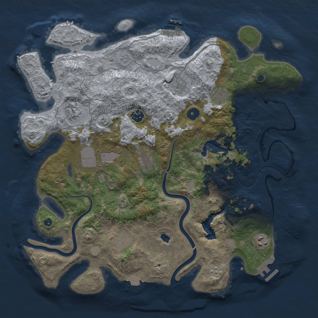 Rust Map: Procedural Map, Size: 4000, Seed: 403451, 15 Monuments