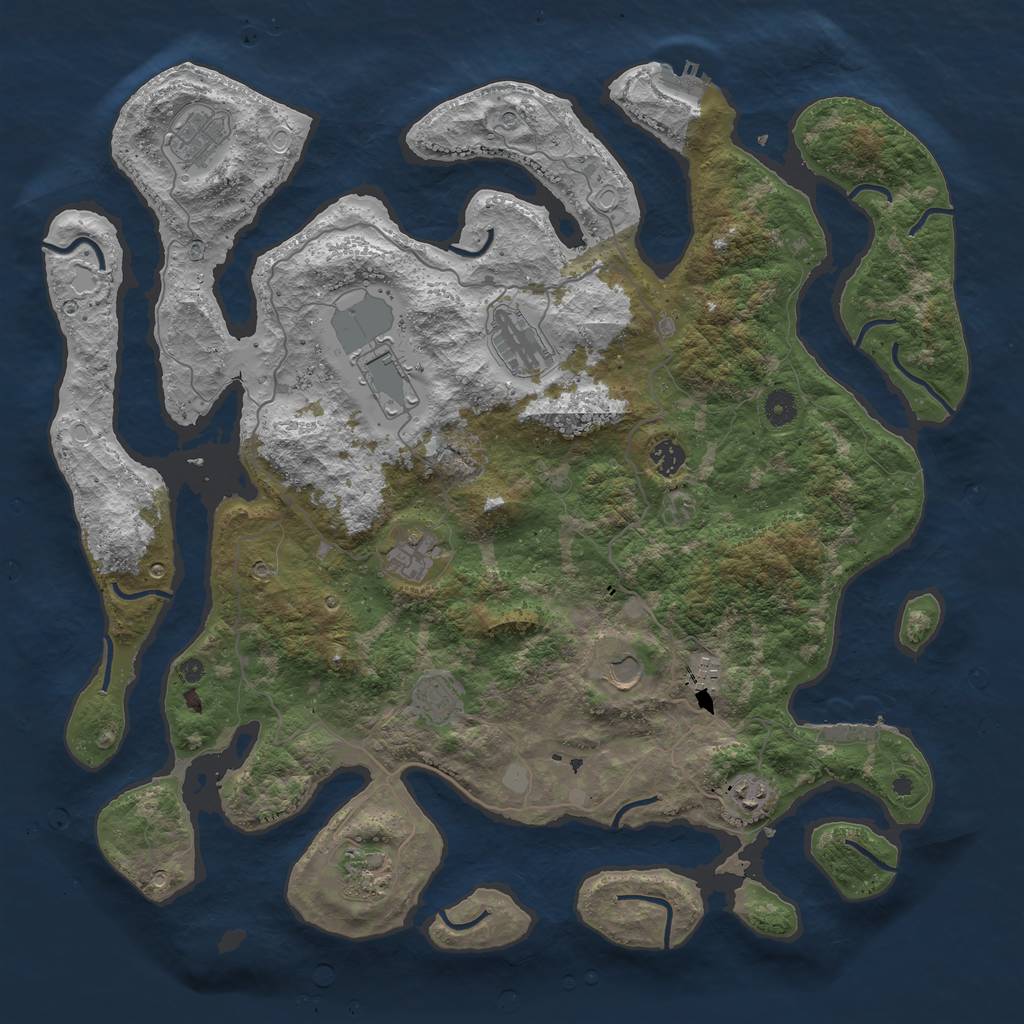 Rust Map: Procedural Map, Size: 4500, Seed: 5060801, 18 Monuments