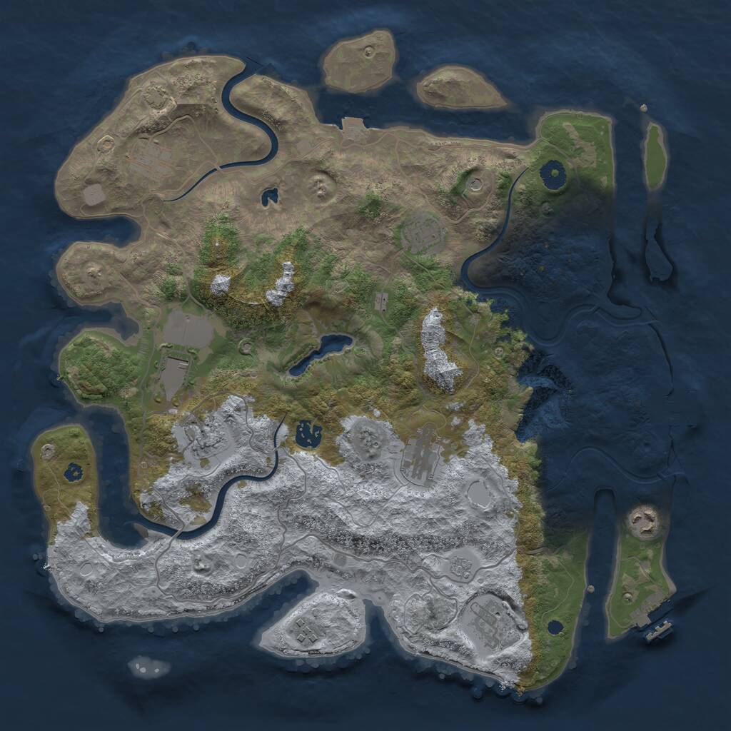 Rust Map: Procedural Map, Size: 4000, Seed: 813566, 15 Monuments