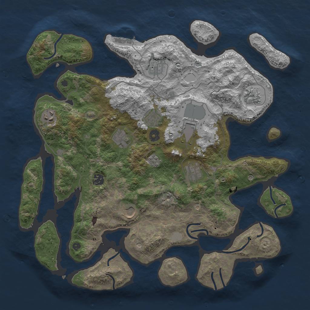 Rust Map: Procedural Map, Size: 4000, Seed: 660778, 17 Monuments