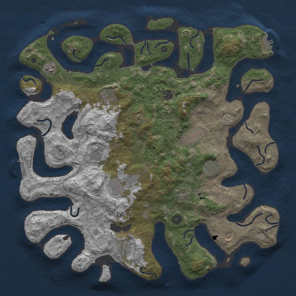 Rust Map: Procedural Map, Size: 4500, Seed: 5789024, 19 Monuments