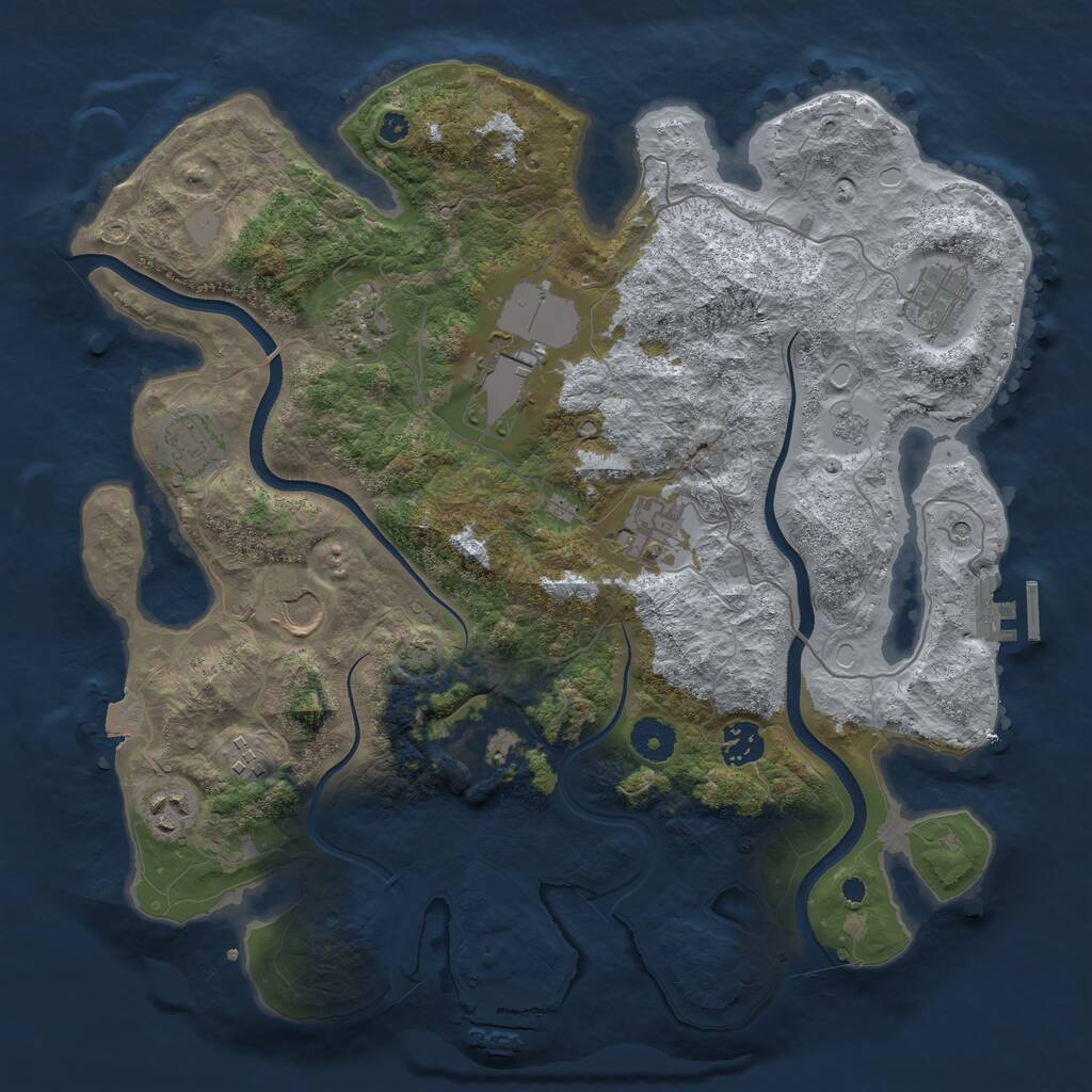 Rust Map: Procedural Map, Size: 3700, Seed: 3547546, 16 Monuments