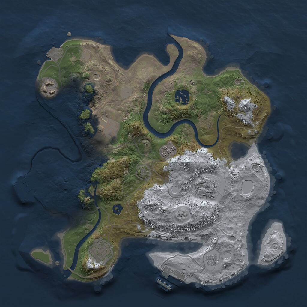 Rust Map: Procedural Map, Size: 3000, Seed: 436904, 12 Monuments