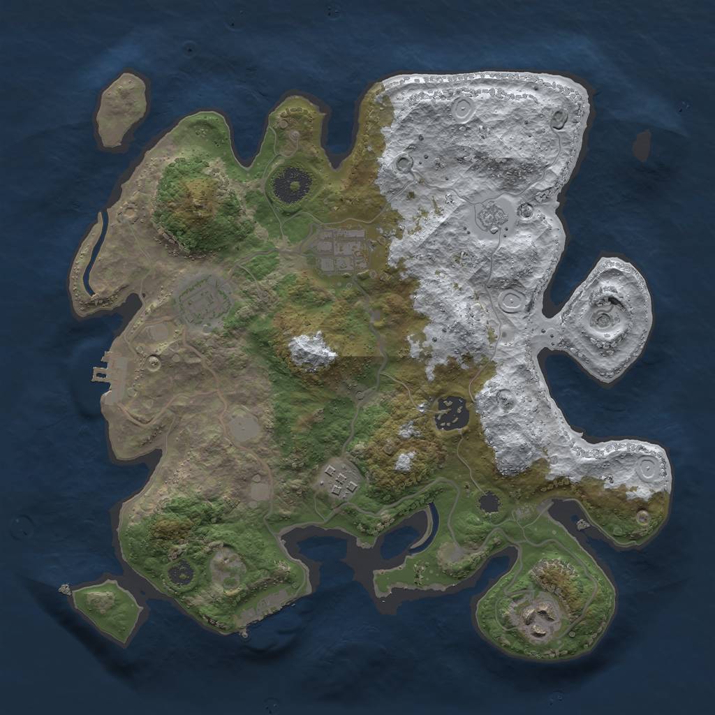 Rust Map: Procedural Map, Size: 3000, Seed: 1871535771, 14 Monuments