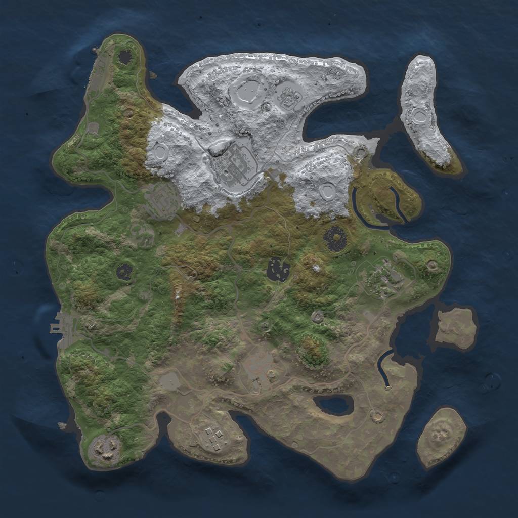 Rust Map: Procedural Map, Size: 3200, Seed: 320045, 15 Monuments