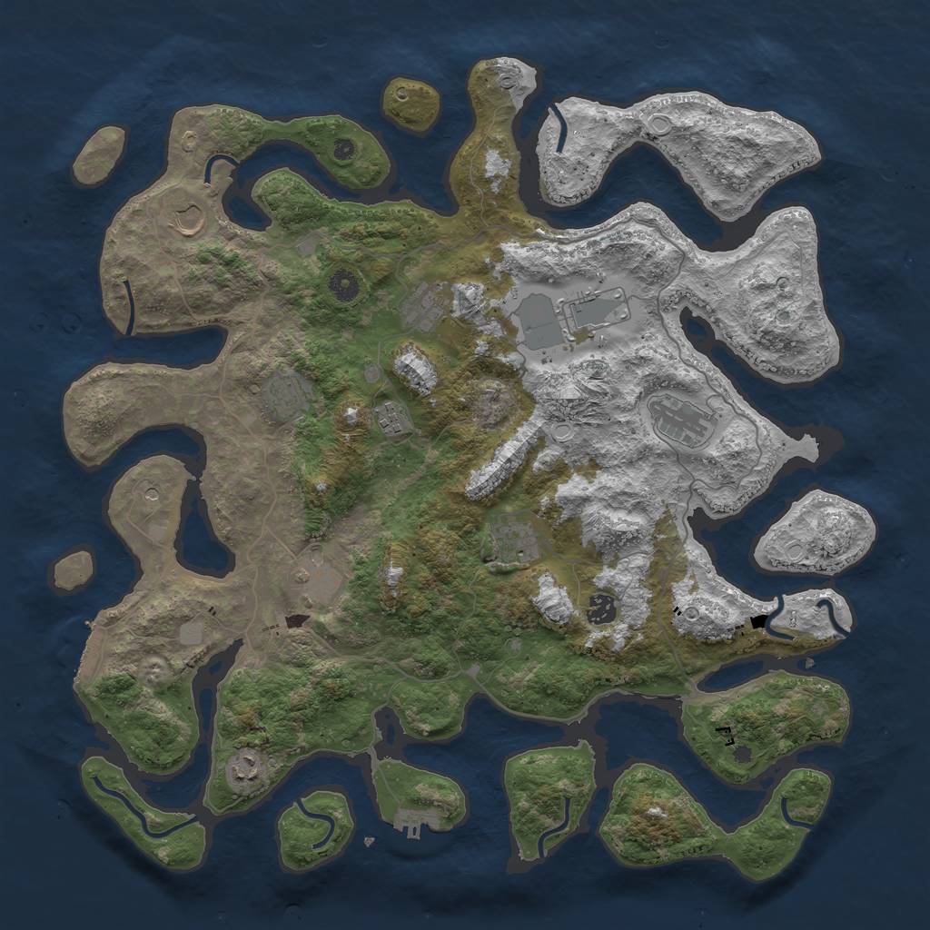 Rust Map: Procedural Map, Size: 4500, Seed: 9943254, 18 Monuments