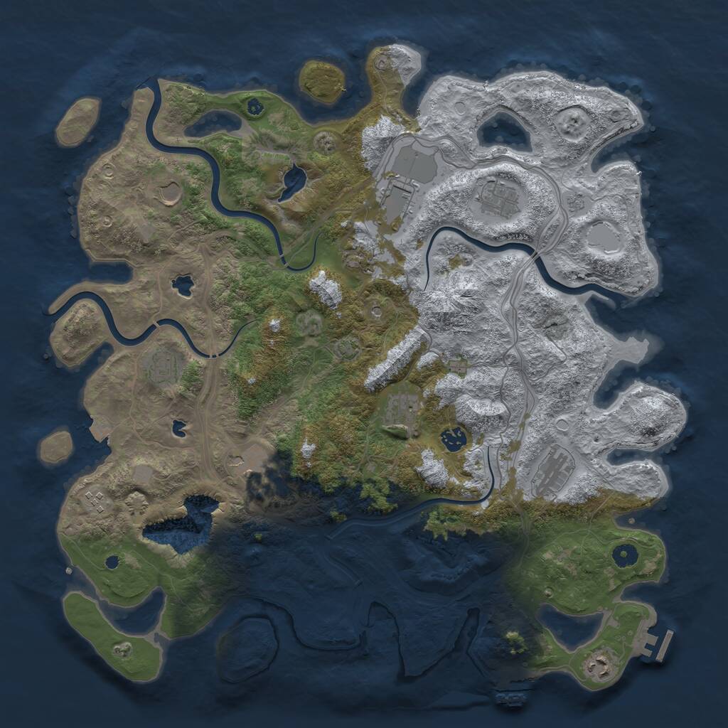 Rust Map: Procedural Map, Size: 4500, Seed: 9943254, 17 Monuments