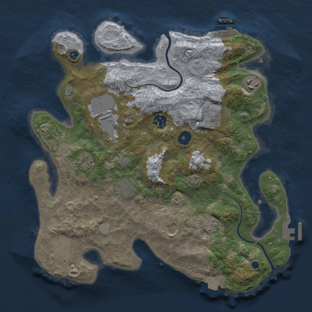 Rust Map: Procedural Map, Size: 3500, Seed: 6682, 14 Monuments