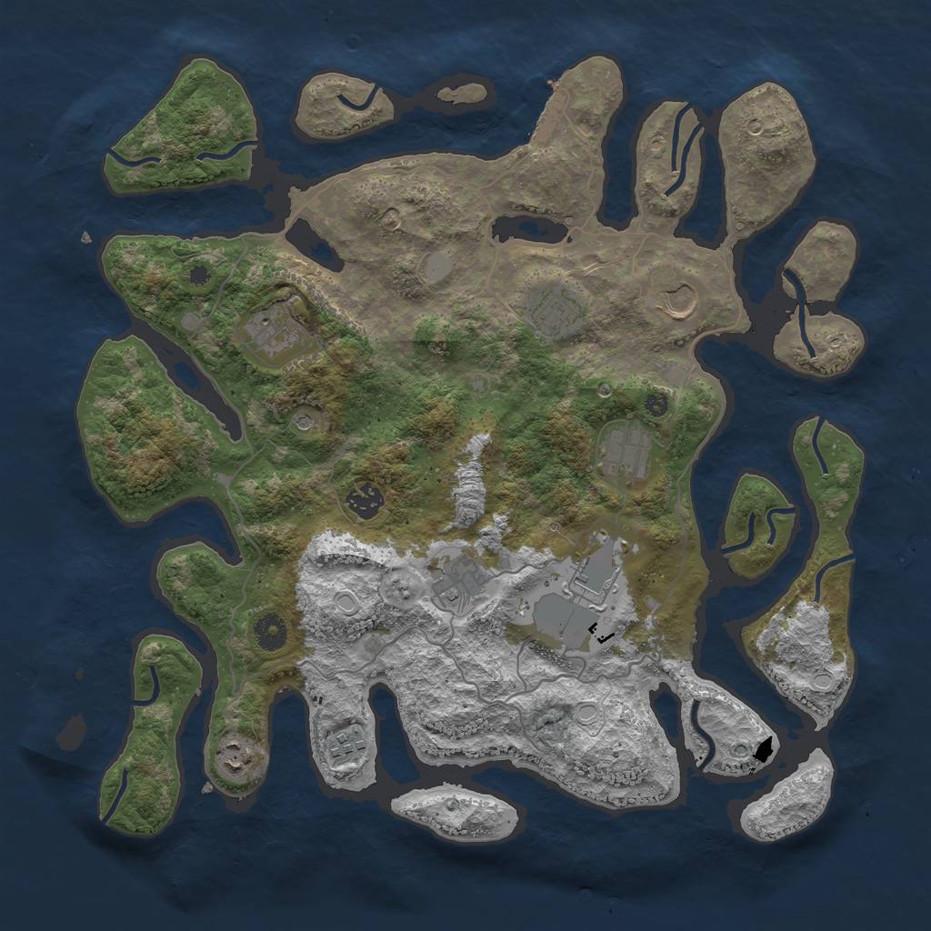 Rust Map: Procedural Map, Size: 4000, Seed: 774030485, 16 Monuments