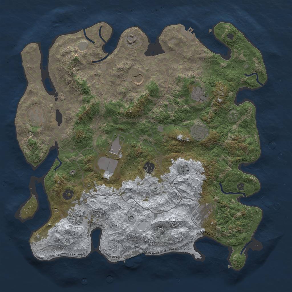 Rust Map: Procedural Map, Size: 4000, Seed: 701860, 19 Monuments