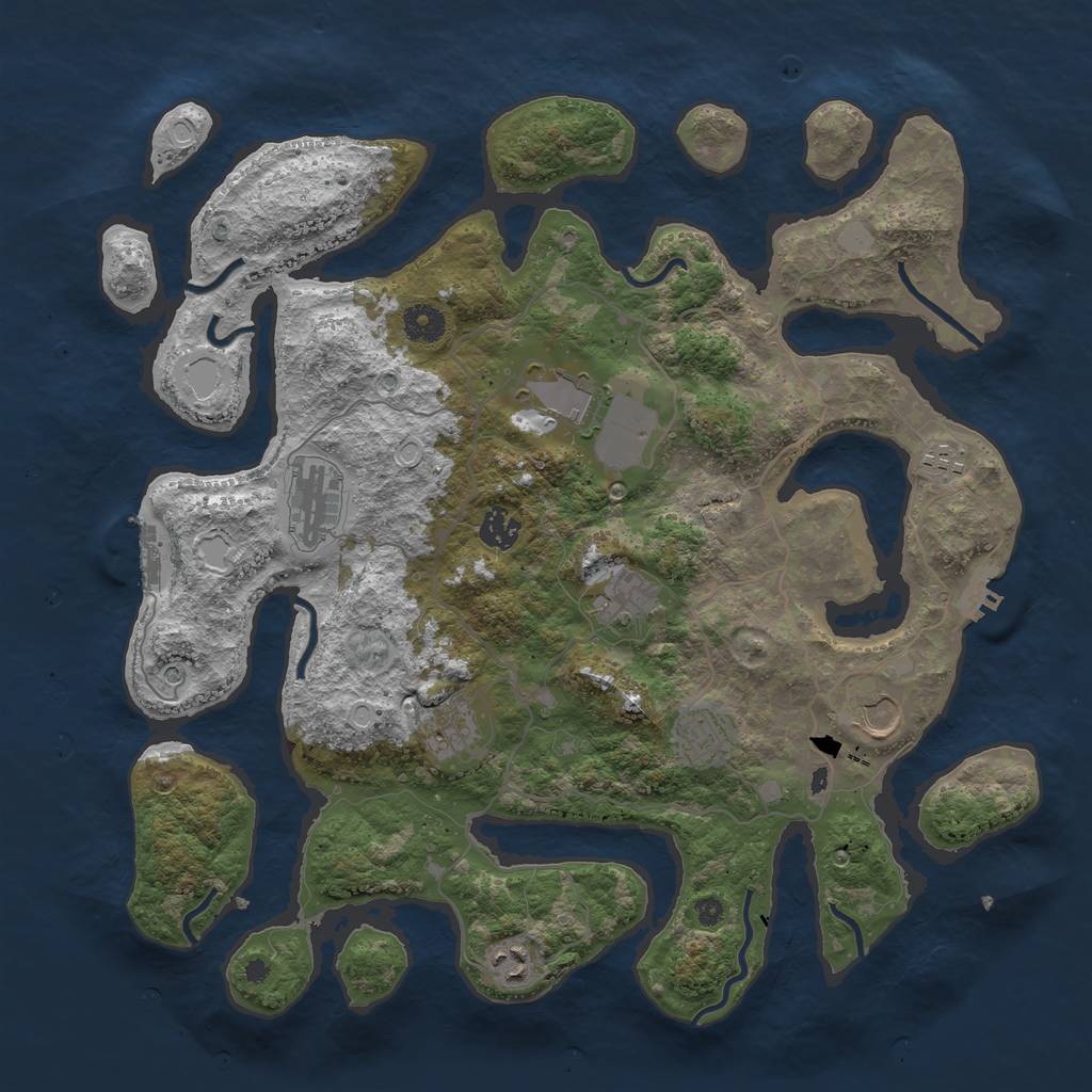 Rust Map: Procedural Map, Size: 4000, Seed: 62142069, 17 Monuments