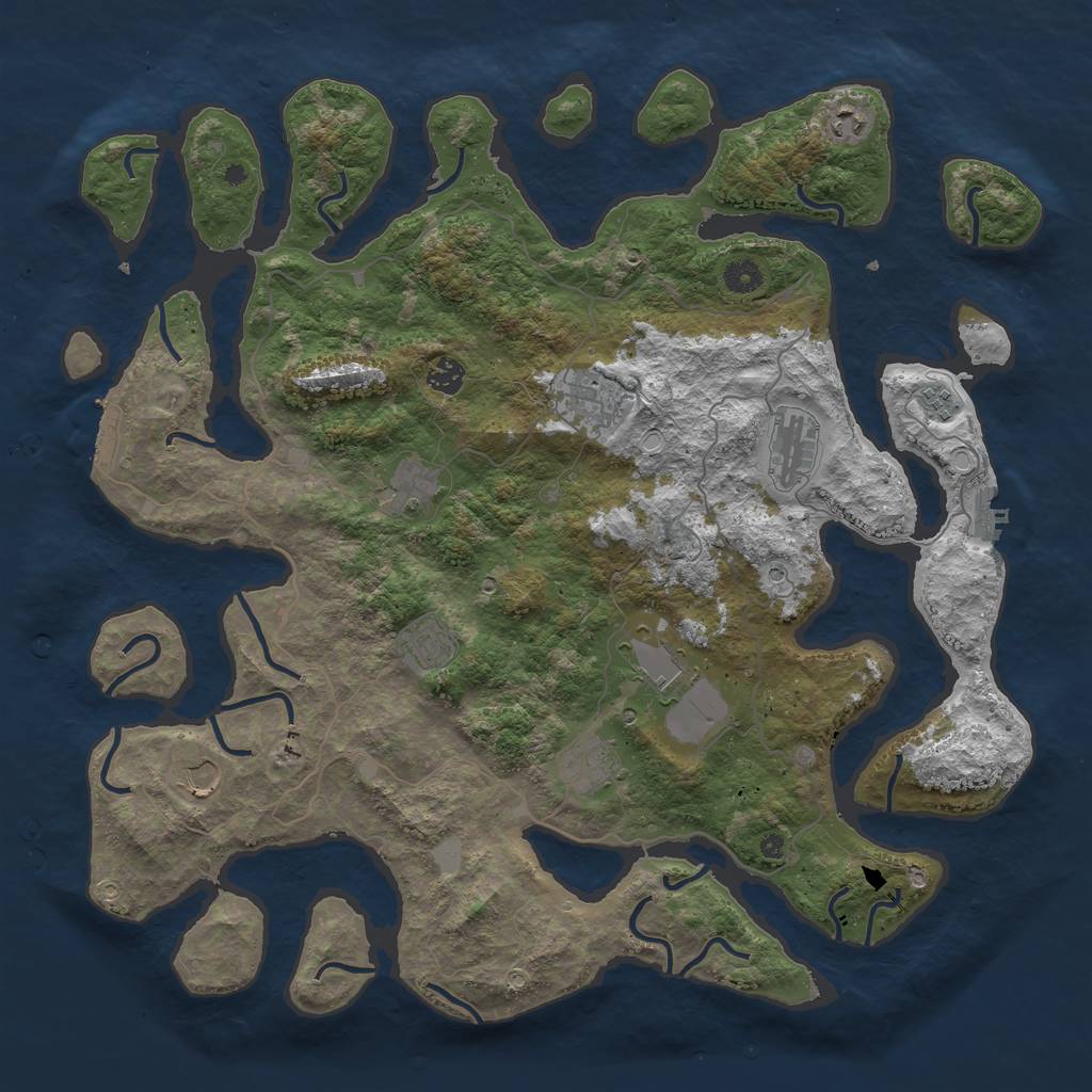 Rust Map: Procedural Map, Size: 4500, Seed: 40, 18 Monuments