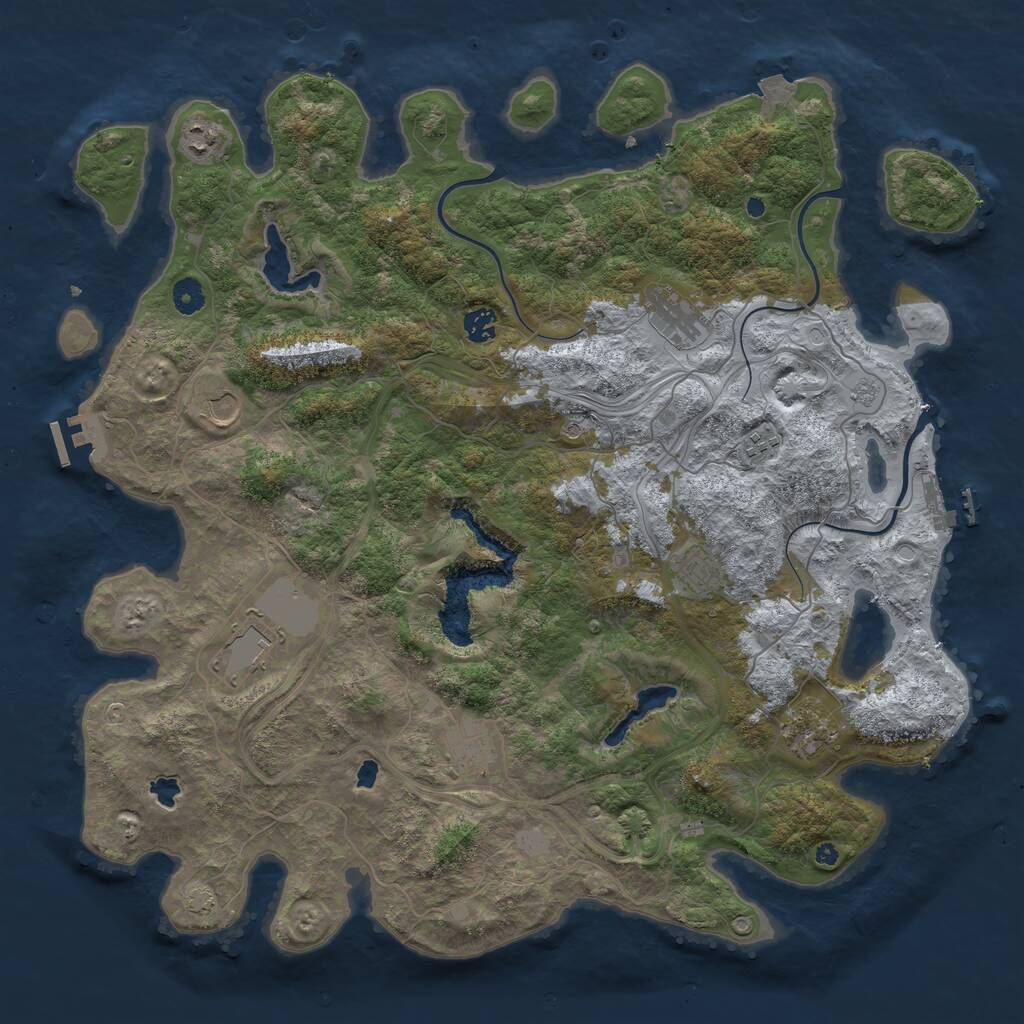 Rust Map: Procedural Map, Size: 4500, Seed: 40, 15 Monuments