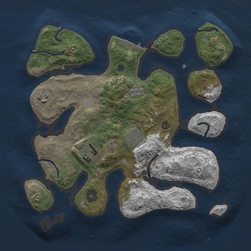 Rust Map: Procedural Map, Size: 3000, Seed: 3018, 10 Monuments