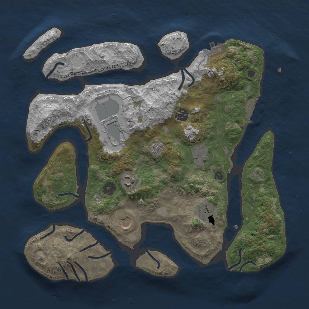Rust Map: Procedural Map, Size: 3550, Seed: 584368, 14 Monuments