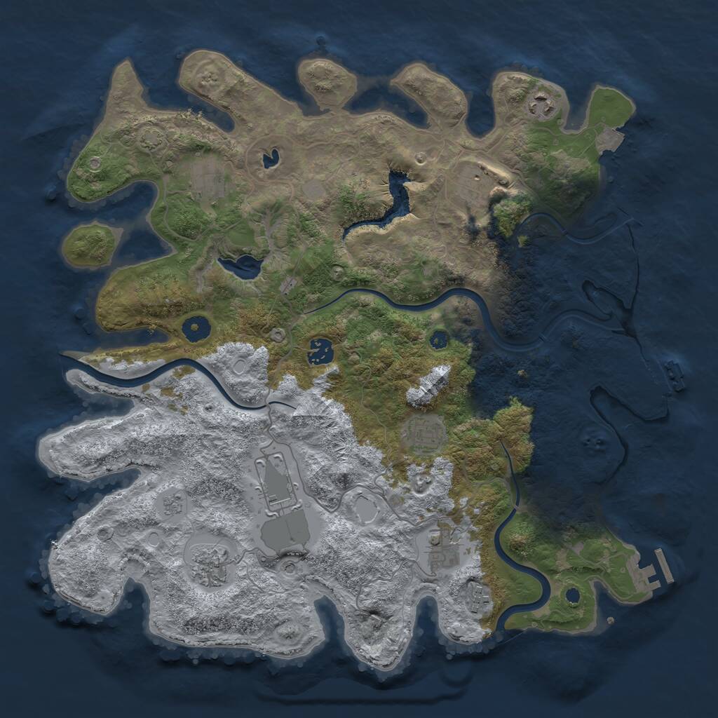 Rust Map: Procedural Map, Size: 4000, Seed: 1616155811, 15 Monuments