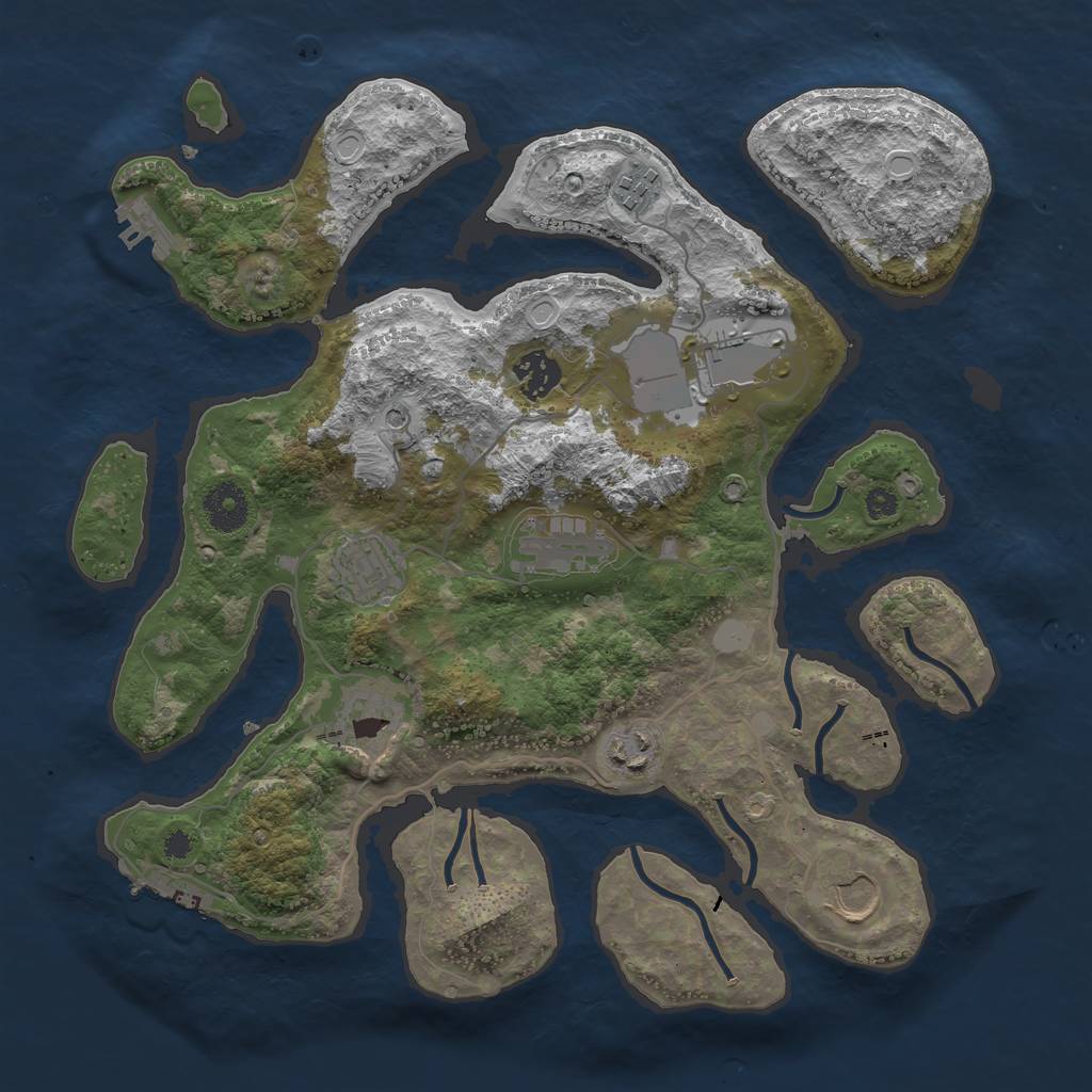 Rust Map: Procedural Map, Size: 3500, Seed: 193, 16 Monuments