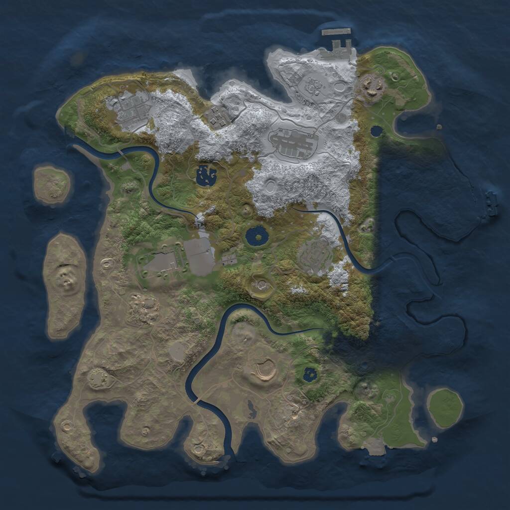 Rust Map: Procedural Map, Size: 3550, Seed: 801978, 15 Monuments